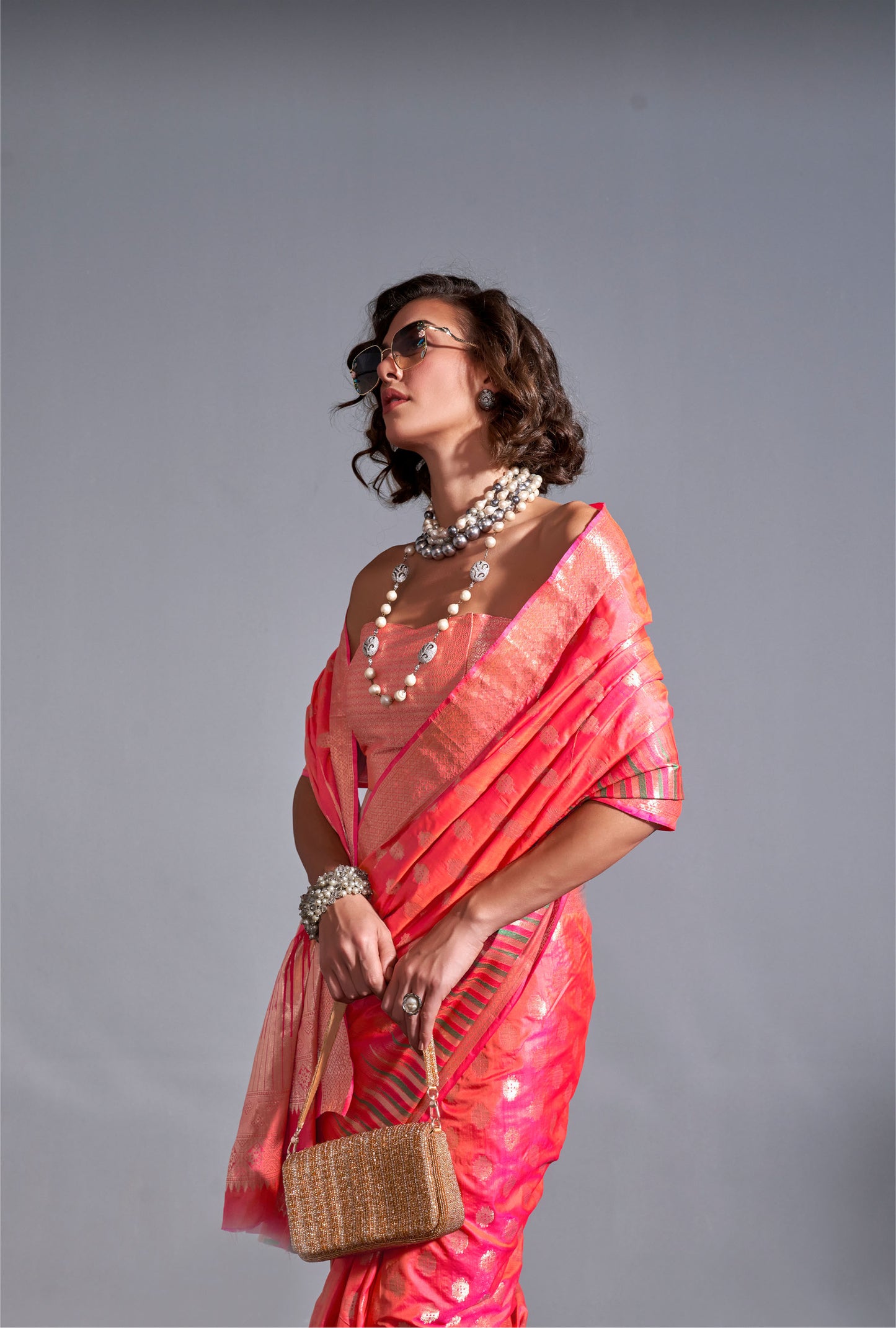 Coral Kodai Handwoven Silk Saree