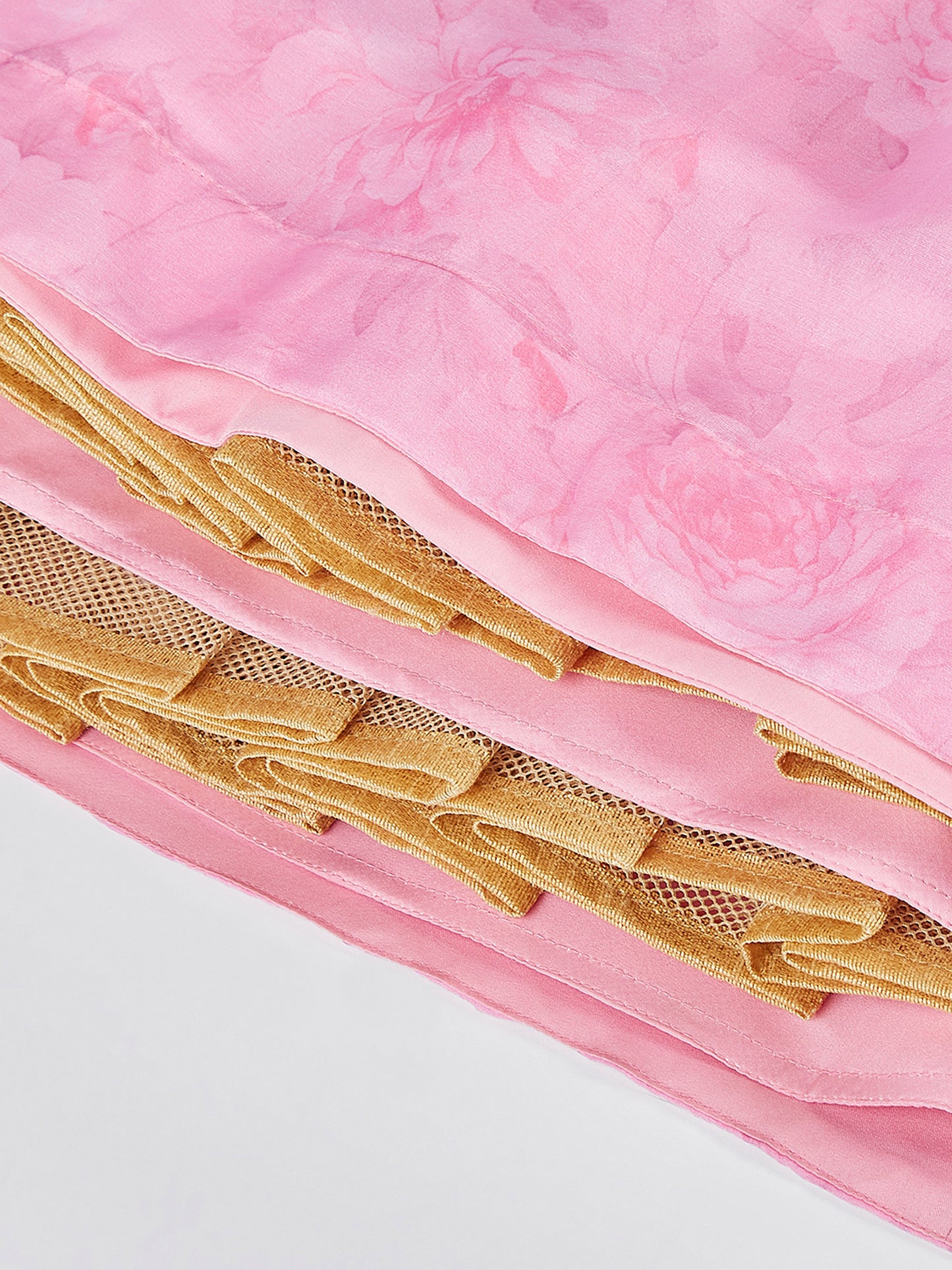 Coral colour Organza Floral design digital print Lehenga