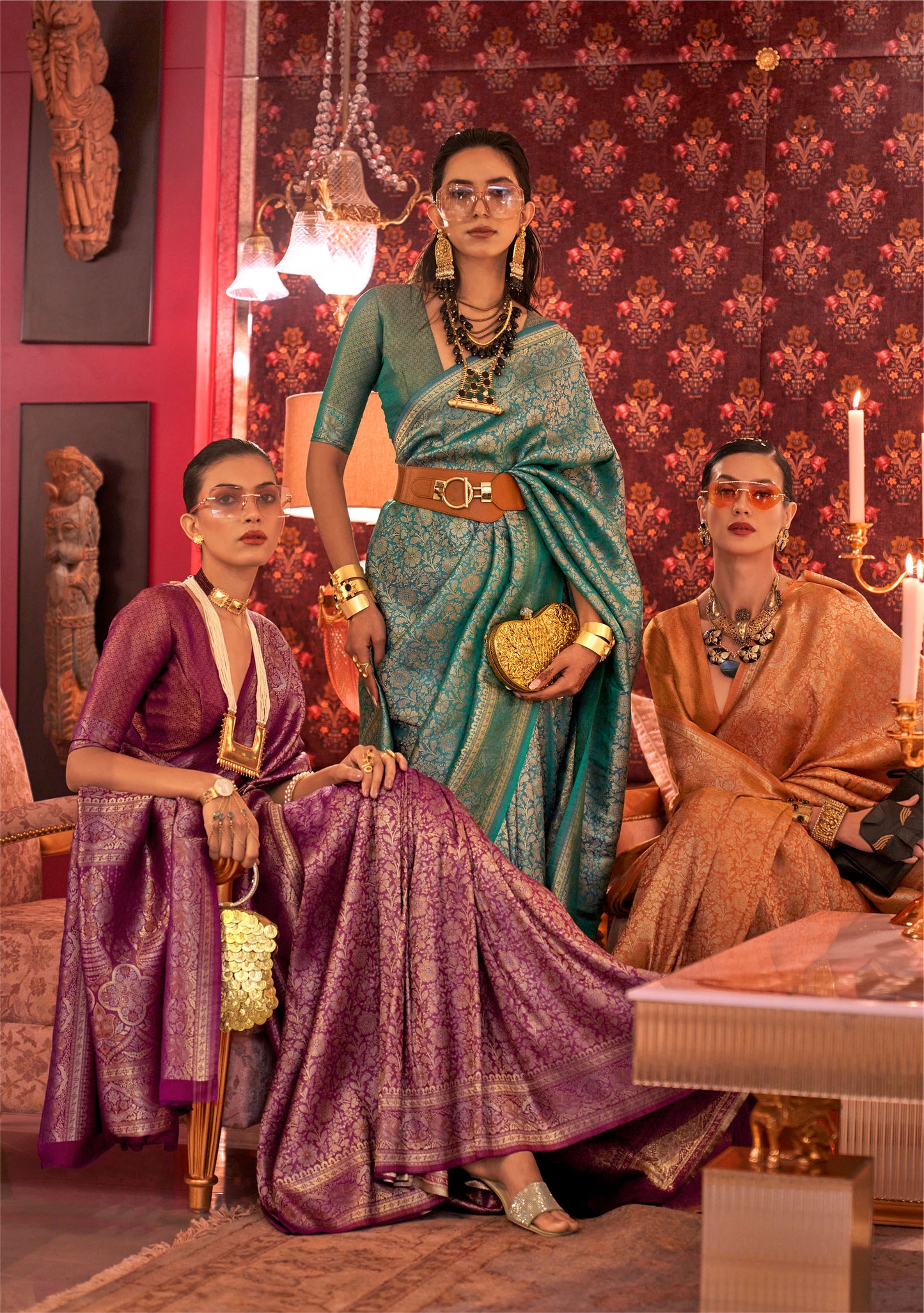 Teal Blue Kabby Nylon Zari Silk Handloom Saree