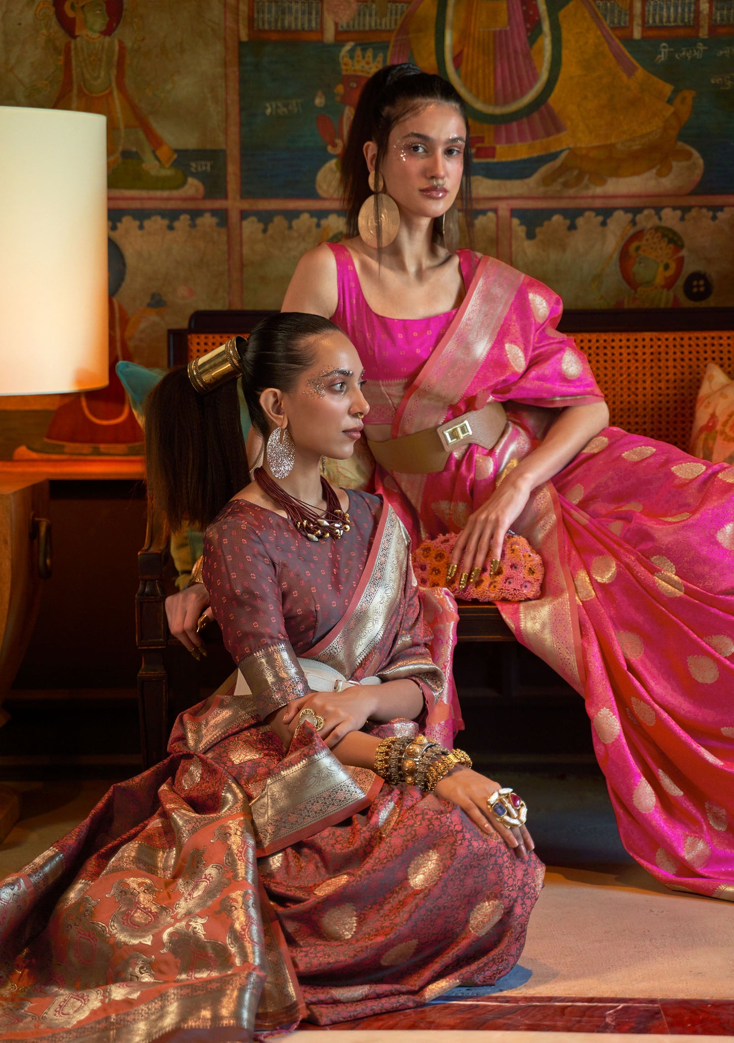 Burgundy Kona Pure Satin Tanchoi Handloom Silk Saree