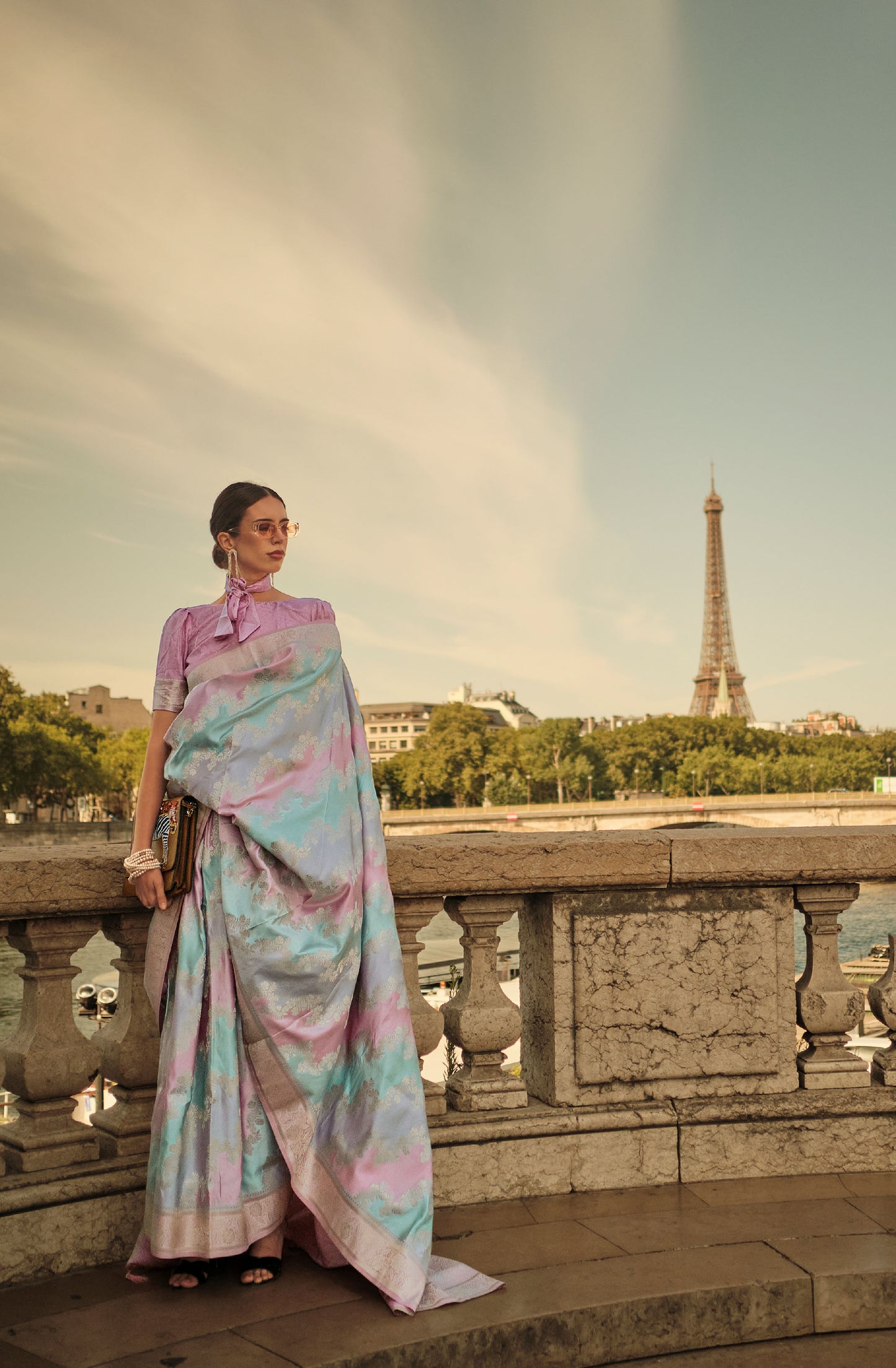 Light Blue Kiki Rangkat Handloom Silk Saree