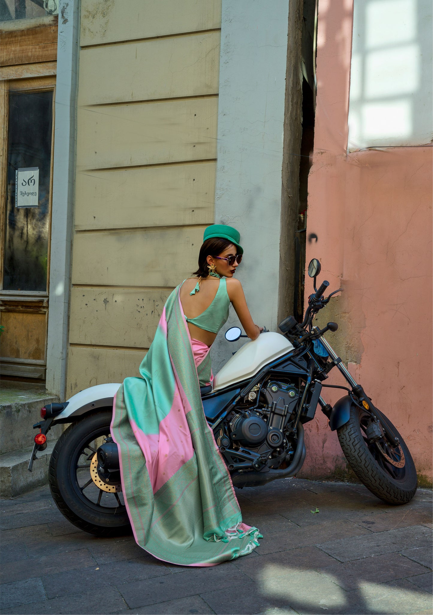 Peach Koche Soft Silk Handloom Saree