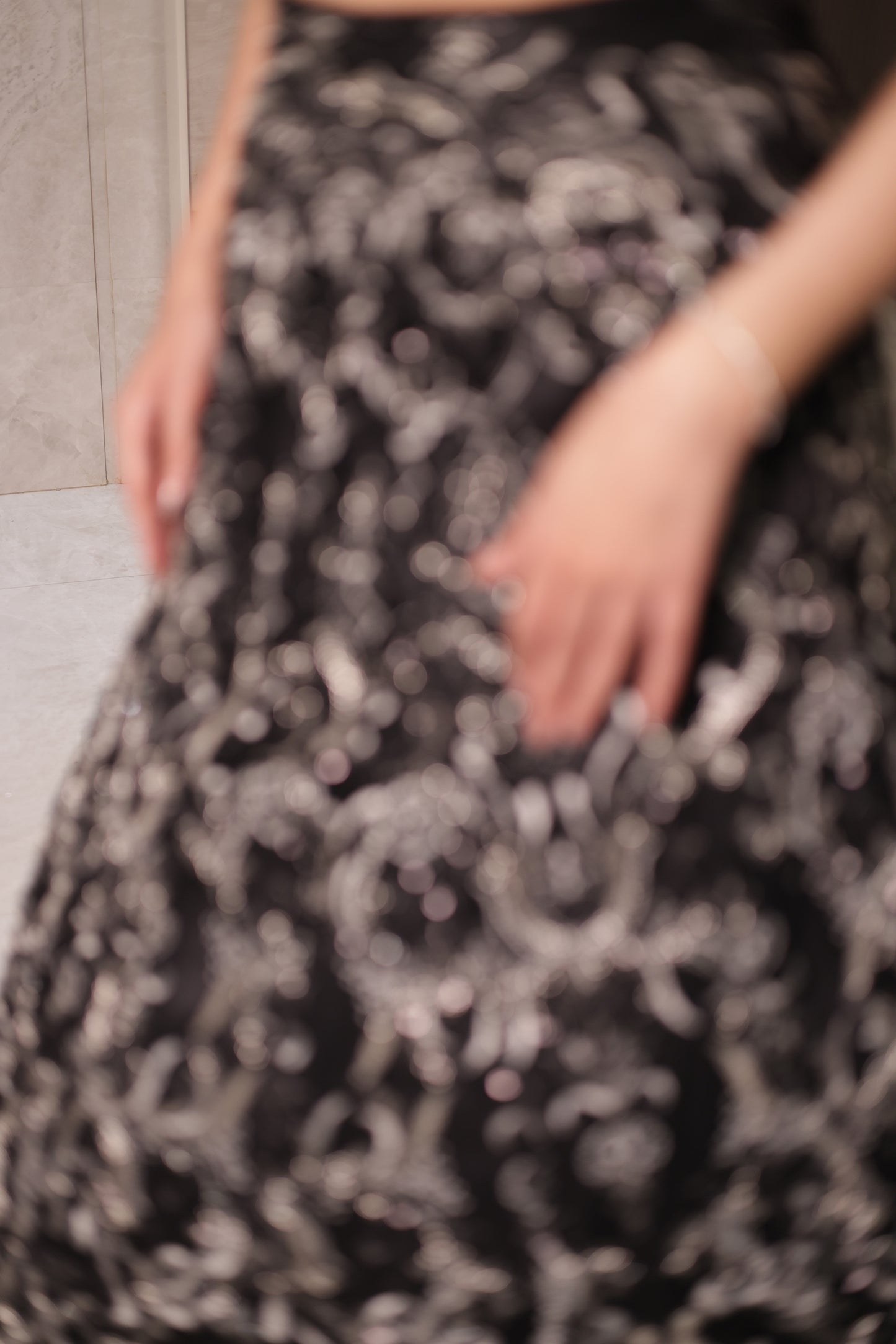 Midnight Scallop Black Net Lehenga & Blouse