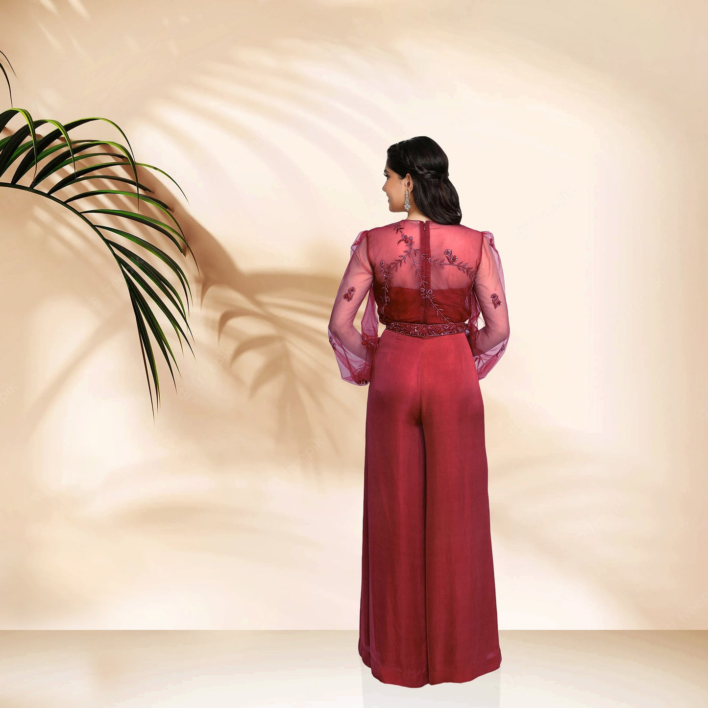 Aster Jumpsuit and Cape set- Wine