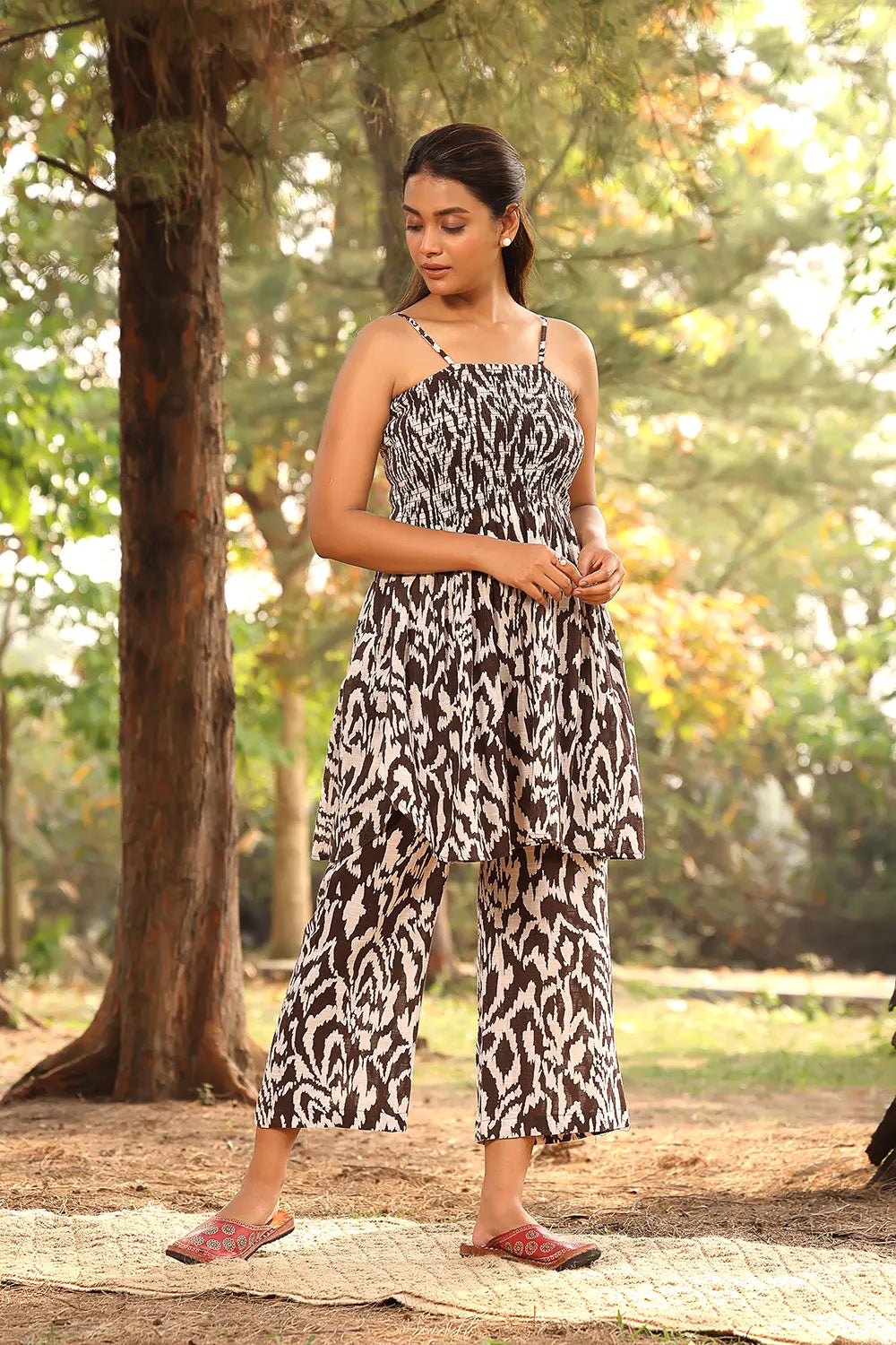 Chocolate Brown Pure Cotton Coord-Set