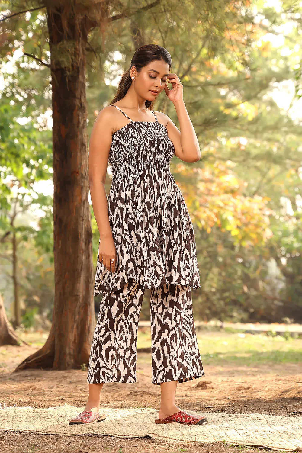 Chocolate Brown Pure Cotton Coord-Set