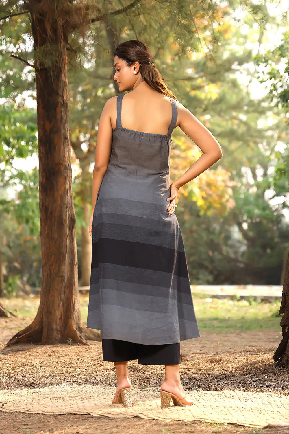 Black & Grey Stripes Pure Cotton Co-ord Set