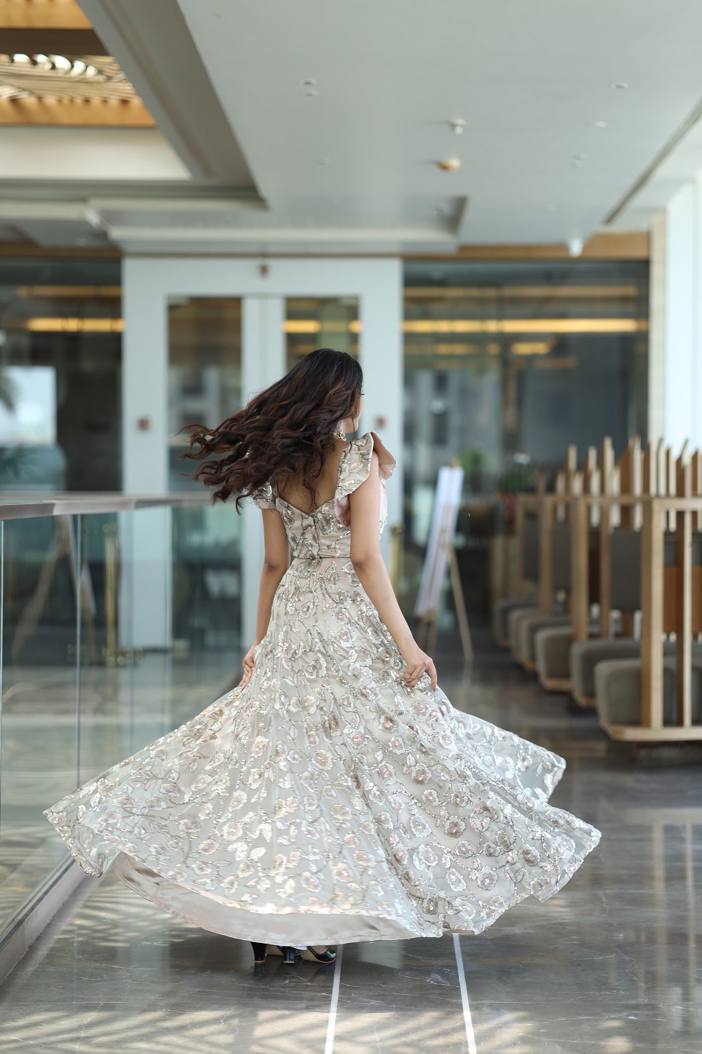 Cappuccino Glow Beige Net Lehenga & Blouse