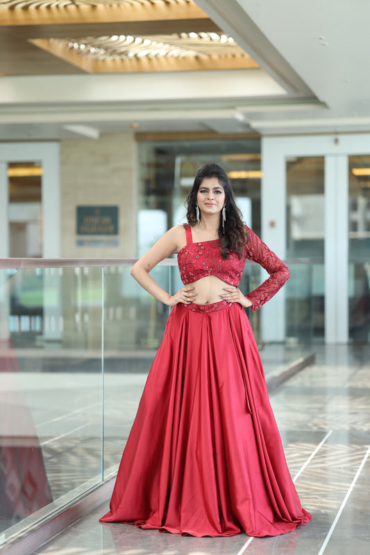 Reverie Red Lehenga & Blouse Set