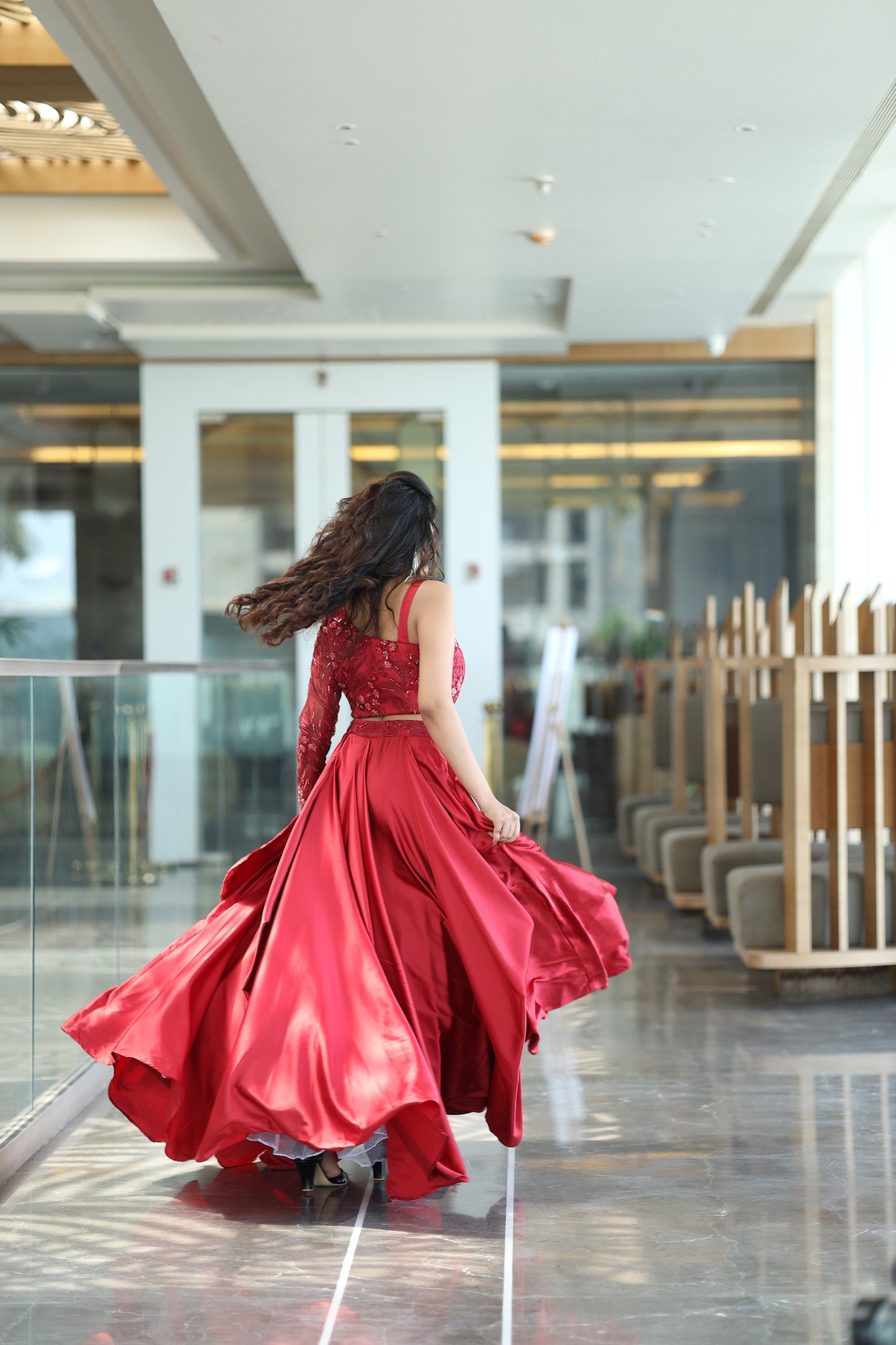 Reverie Red Lehenga & Blouse Set