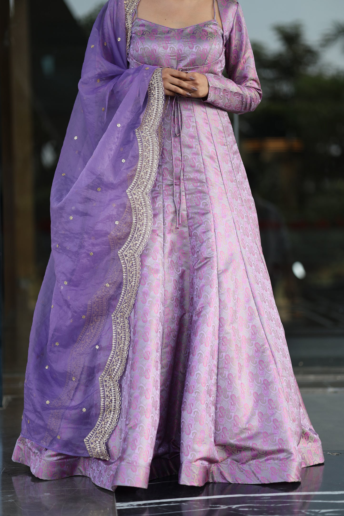 Regal Purple Floor Length Anarkali