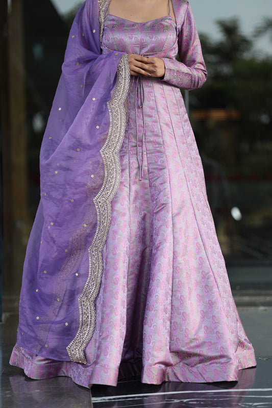 Regal Purple Floor Length Anarkali