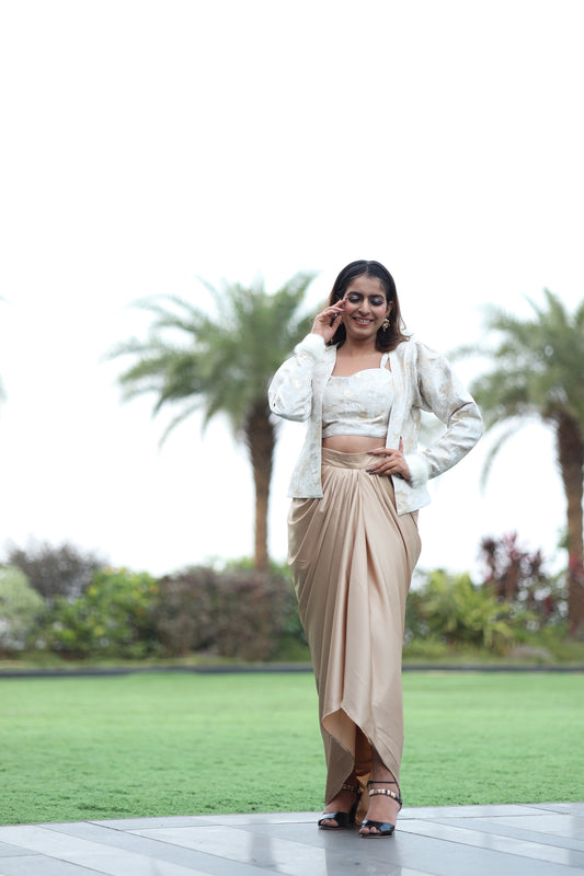 Ivory Glow white & gold 3piece set