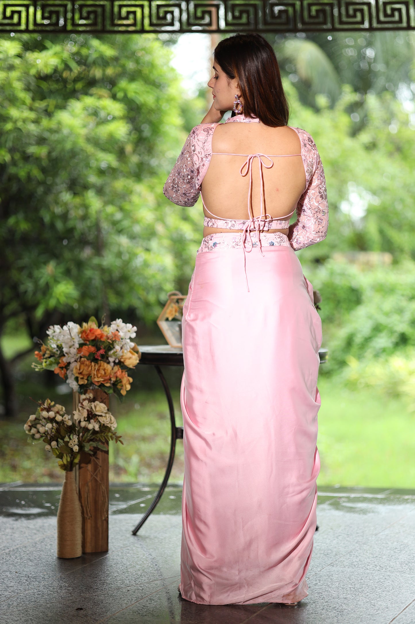 Orchid Pleats Pink Top & Pleated Skirt