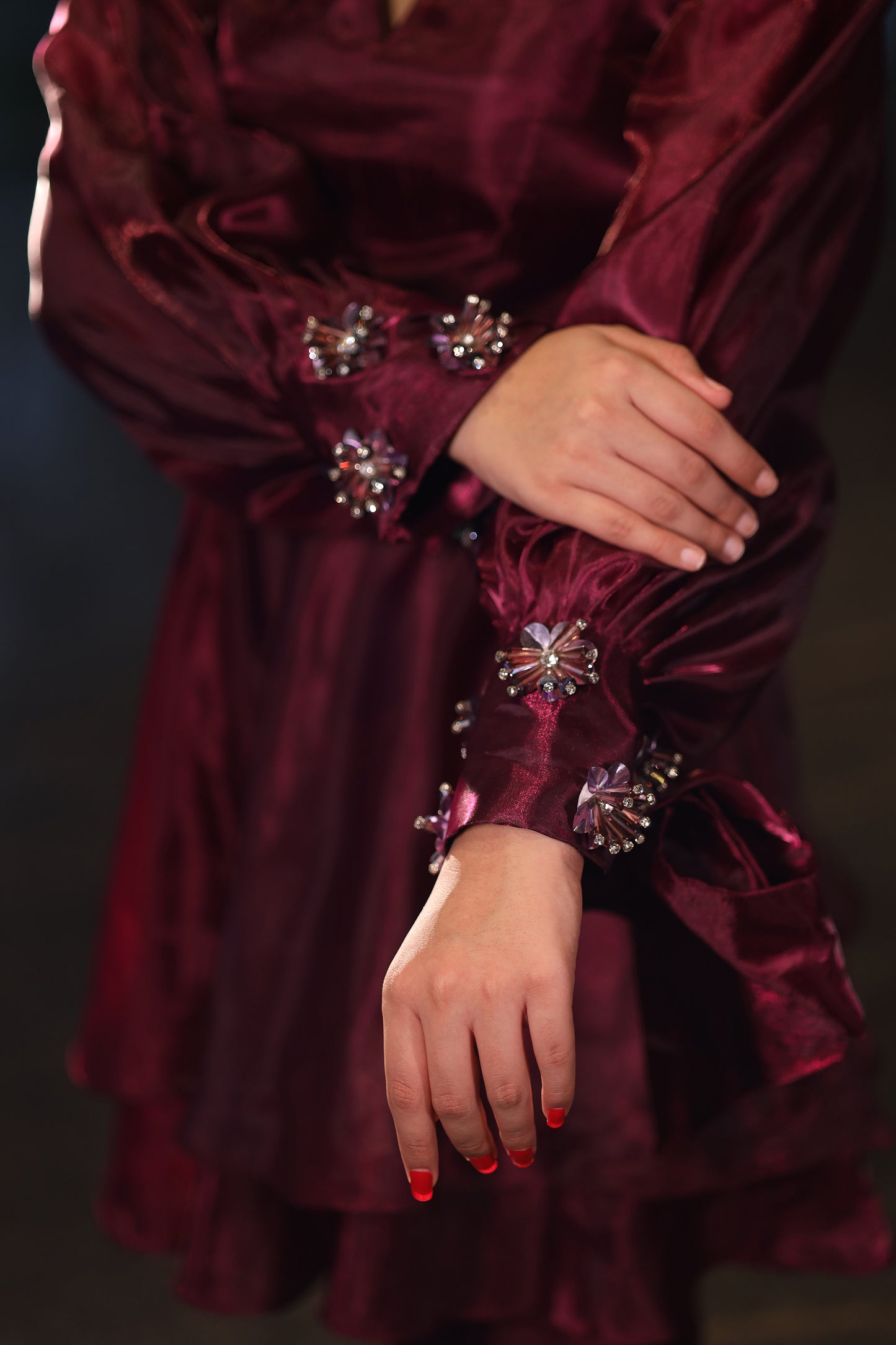 Deep Wine hues Peplum Top & Panf set