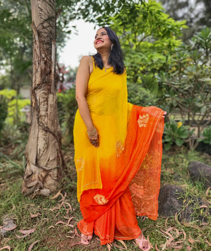 Dunes and Dhulias Yellow Saree