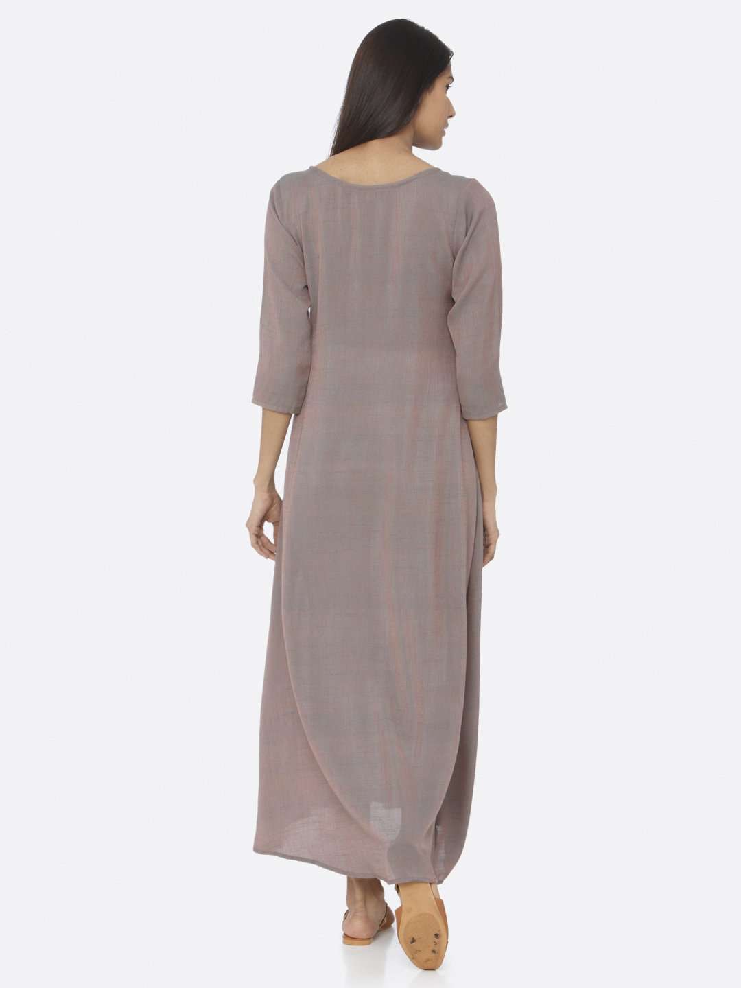 Rust Embellished Cotton A-Line Maxi Dress | Rescue