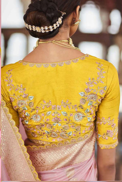 Pink Dola Silk Sequins Sindhuri Rani Wedding saree