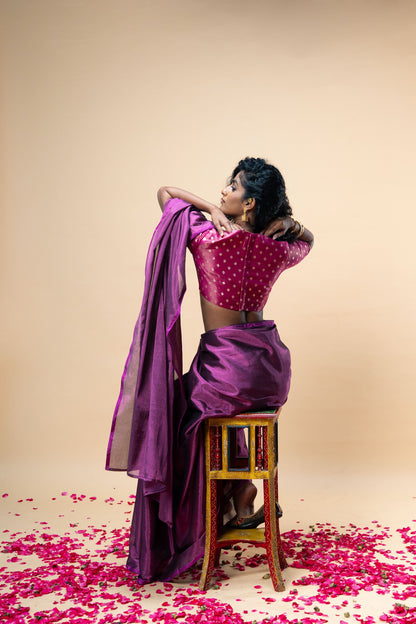 Jyotira saree I Magenta Handloom Tissue Saree