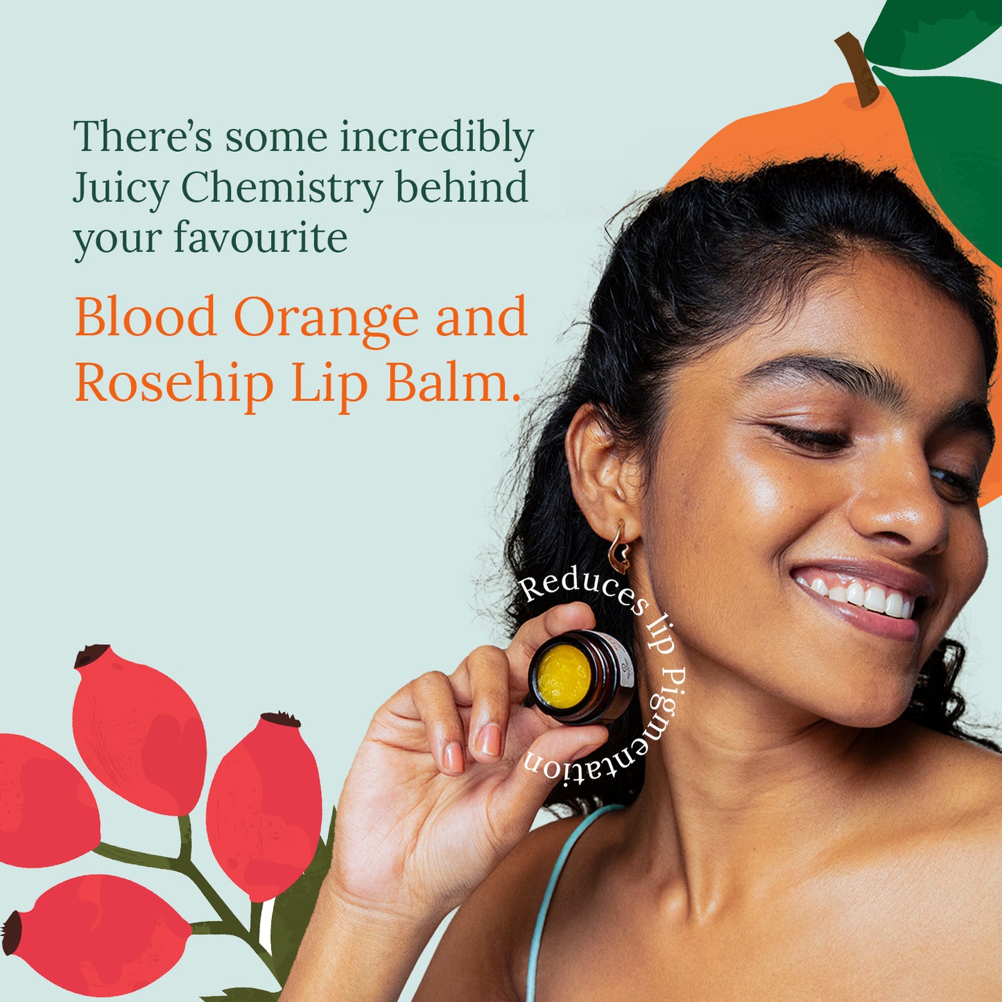 Juicy Chemistry Blood Orange & Rosehip Jar Scrub,5 g | Gentle Exfoliating Scrub For Dark Lips & Pigmentation | Organic Lip Exfoliator For Soft, Smooth, Supple And Luscious Lips|Suitable For Men & Women