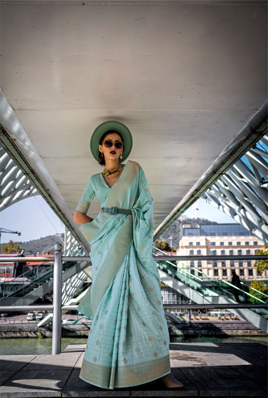 Green Kakuna Katan Silk Handloom Saree