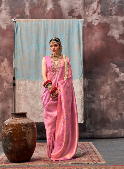 Pink Kaala Savoy Handloom Silk Saree
