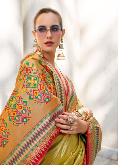 Yellow Rajmata Tissue Silk Saree with Zari weaving