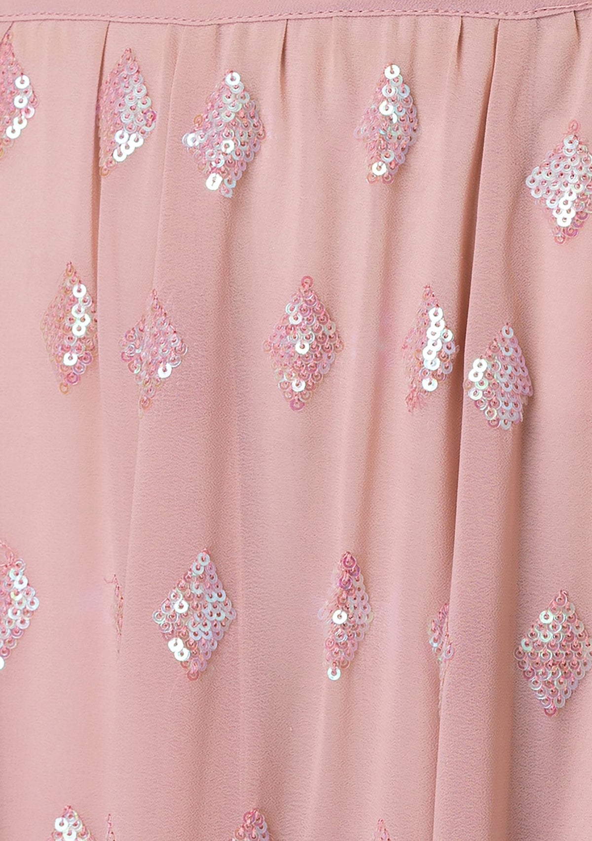 Light Pink Sequins & Zari Embroidered Georgette Sangeet Lehenga Choli