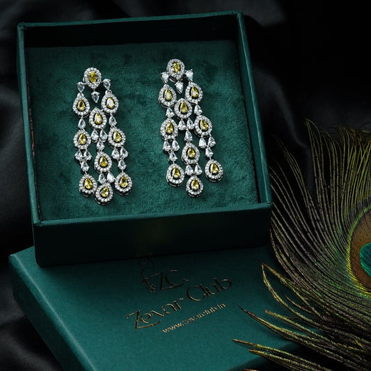 Nisha Yellow Diamond Danglers