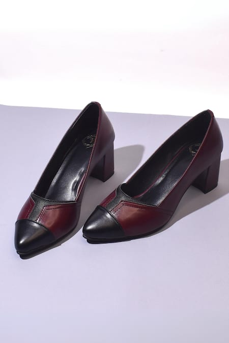Wine Two-tone Vegan Pumps