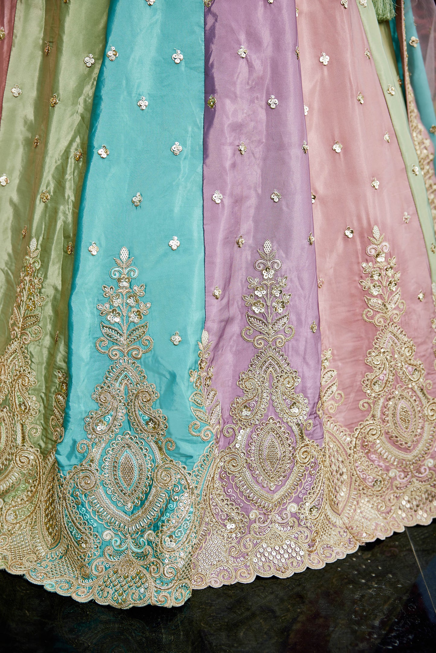 Pink Satin silk Fabric with Sequinse & Thread embroidery Lehenga choli & Dupatta