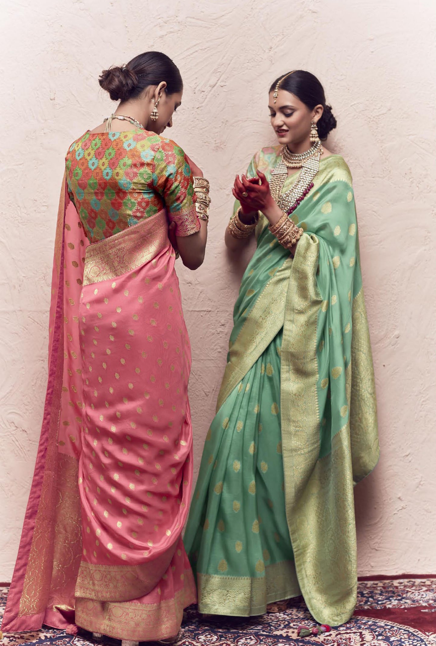 Pink Printed Kasturi Saree