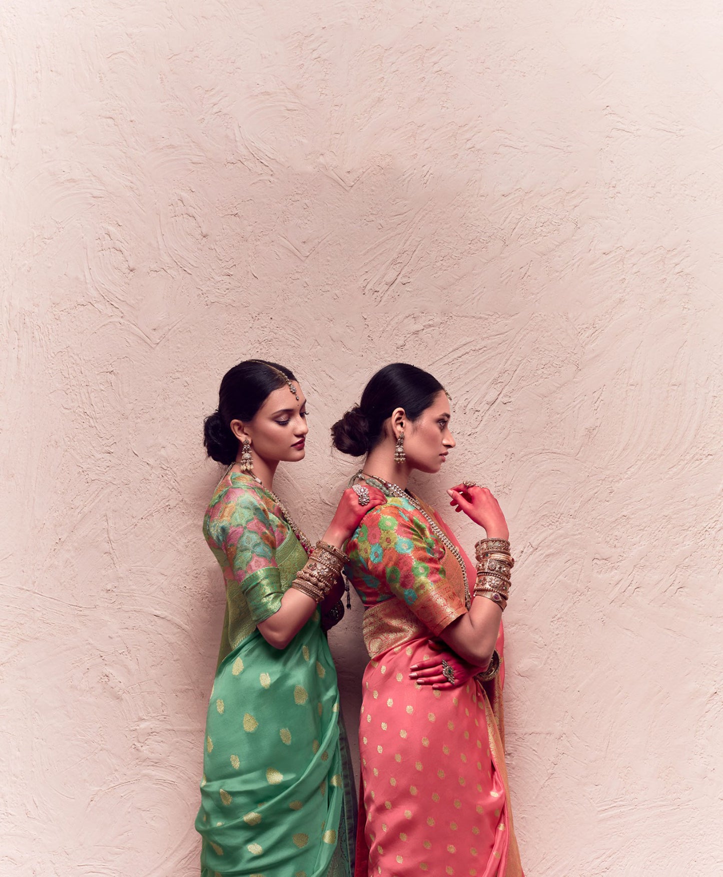 Pink Printed Kasturi Saree