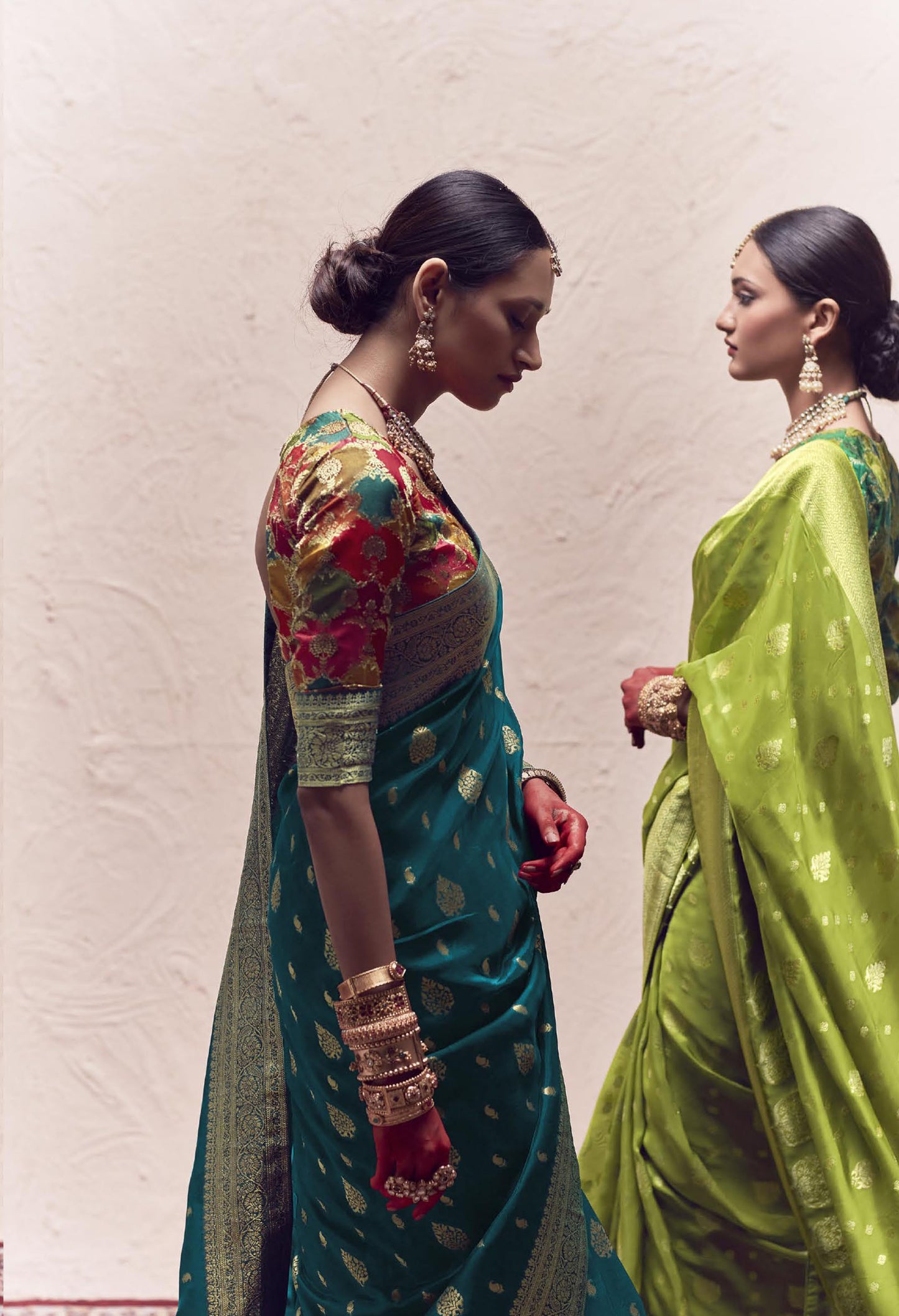 Emerald Green Printed Kasturi Saree