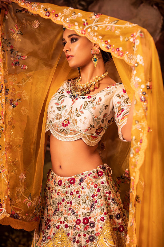 Nargis Ivory Bridal Lehenga