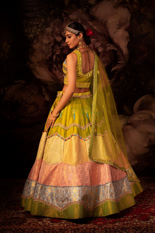 Swathika Green Bridal Lehenga