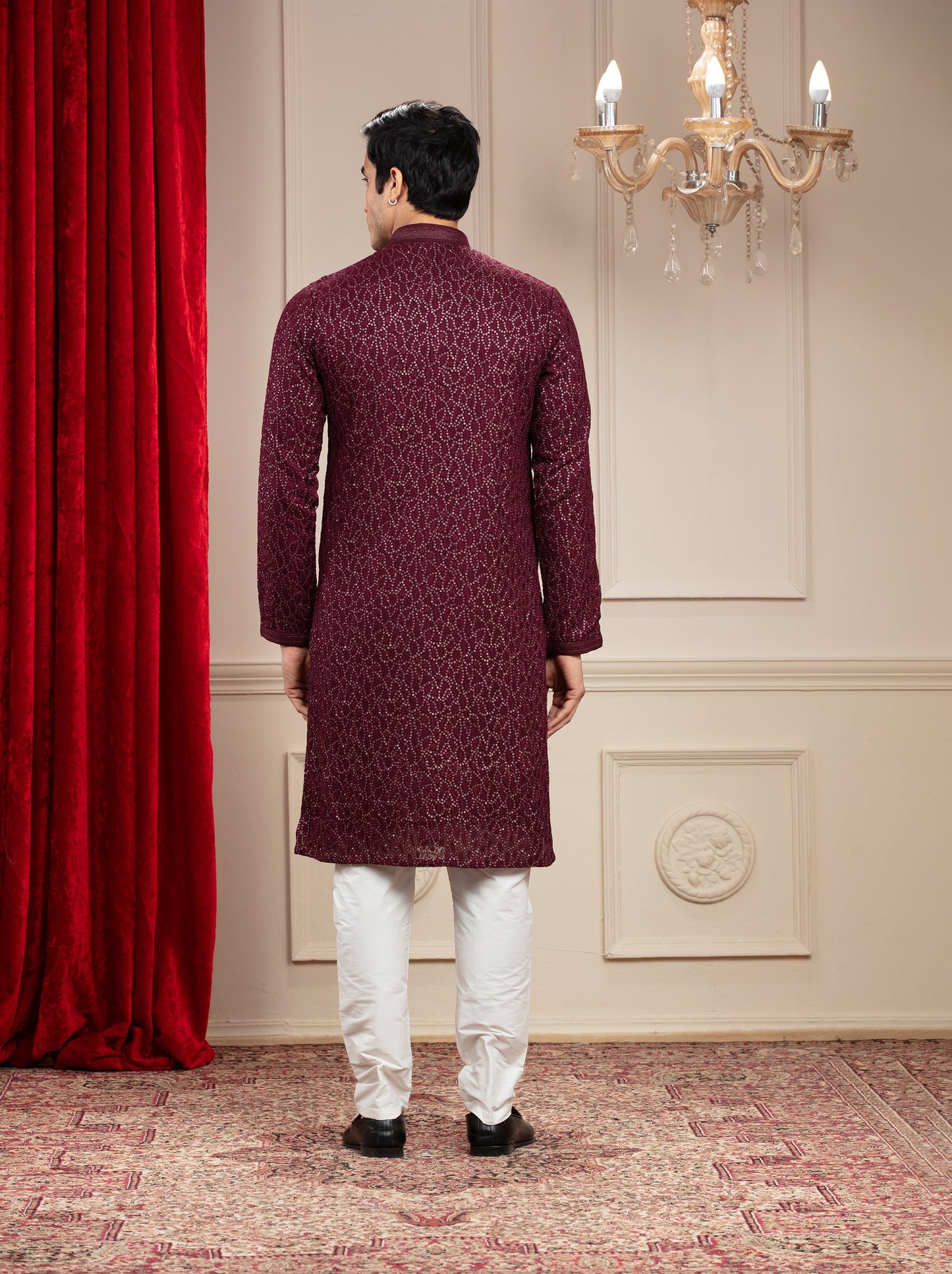 Maroon Georgette kurta pajama Set