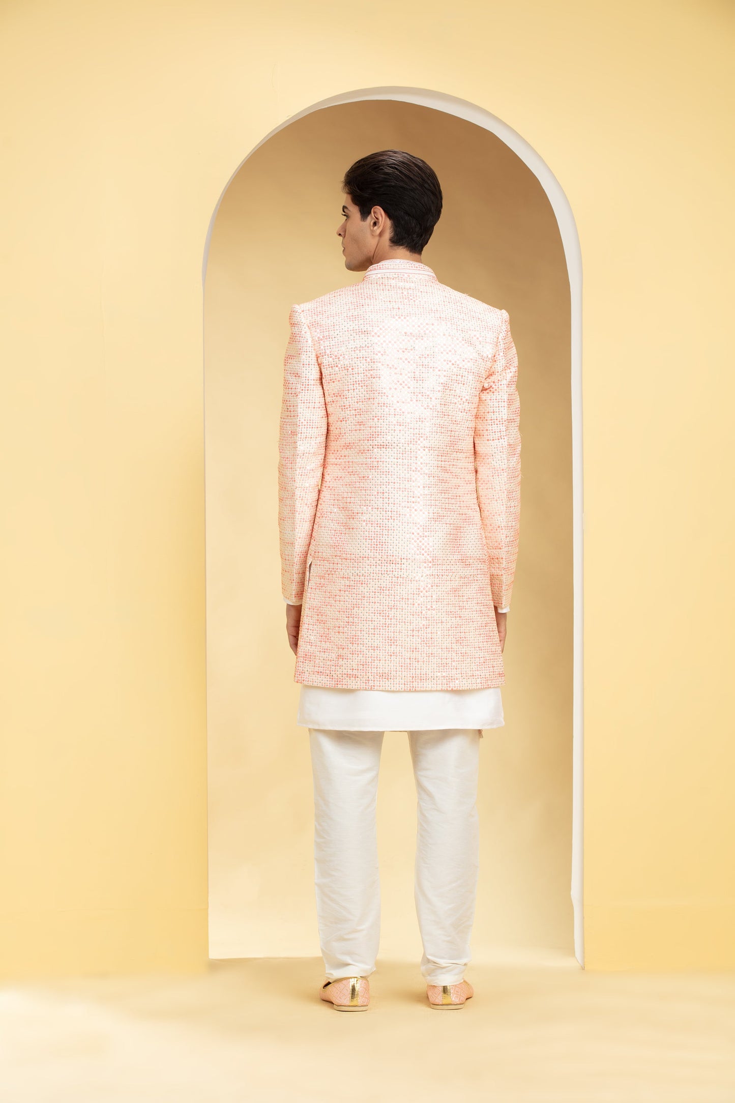 Multicoloured Open Indo western with Resham work