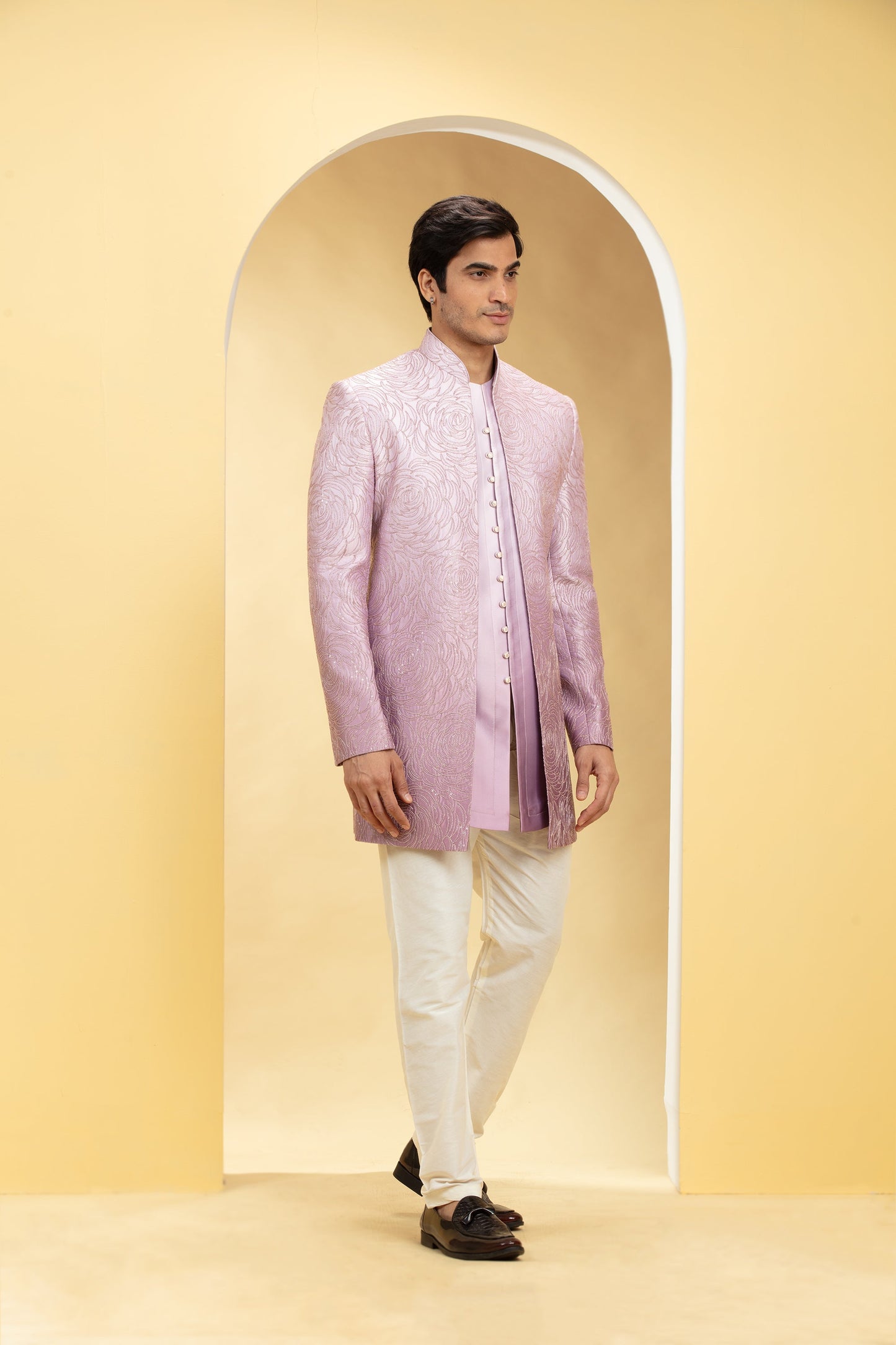 Ombré Mauve Indo Western Jacket set