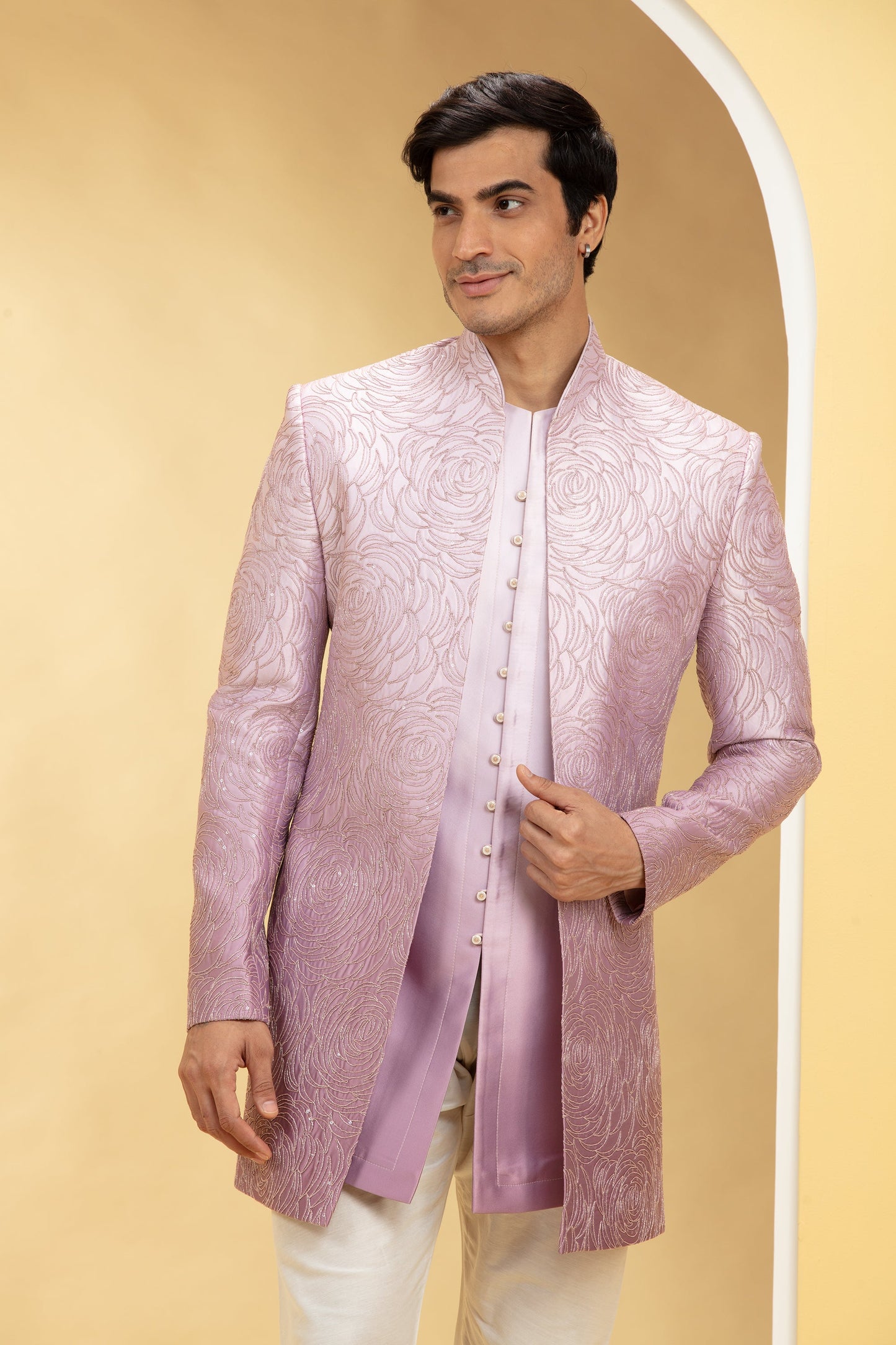 Ombré Mauve Indo Western Jacket set