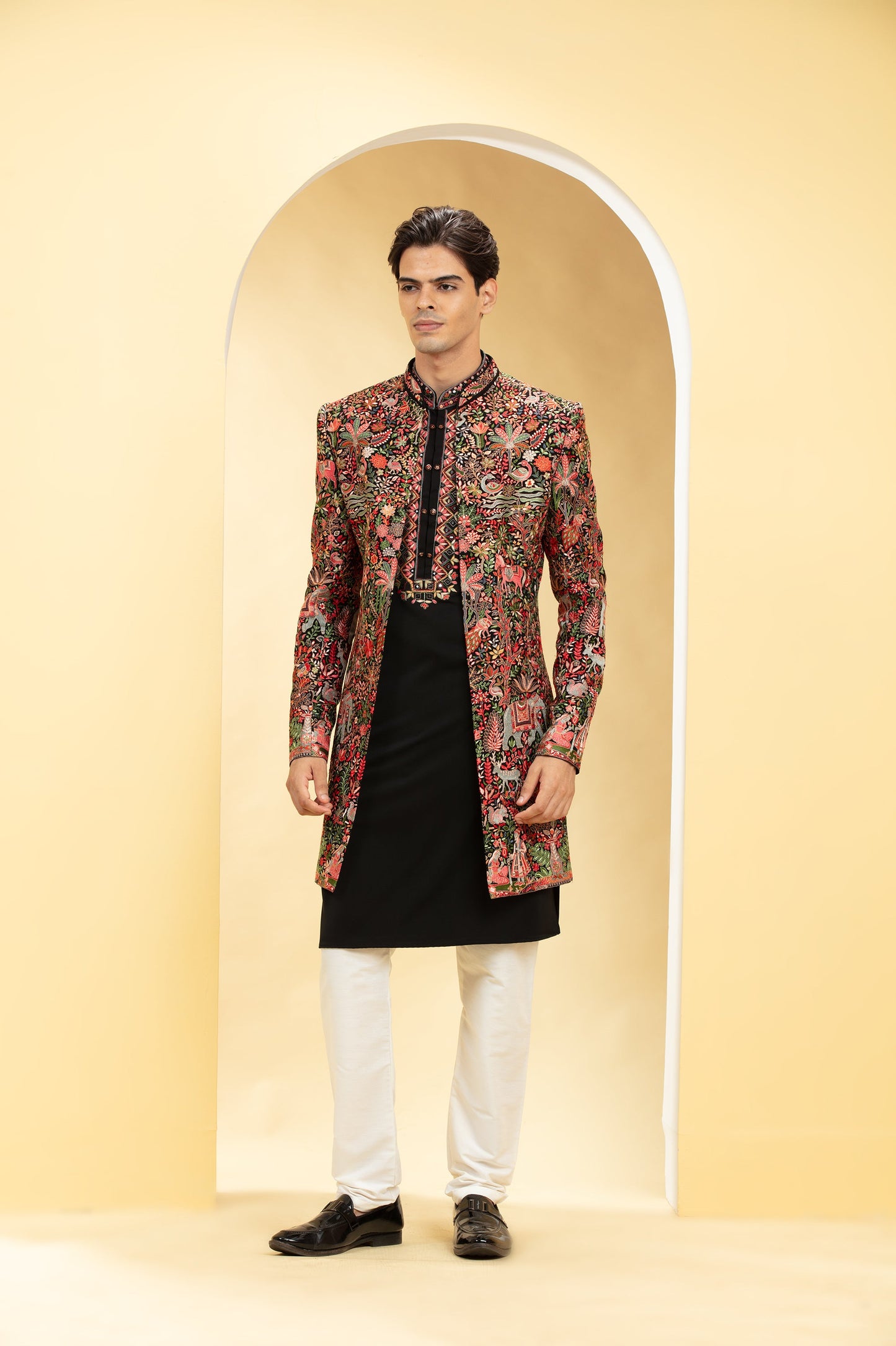 Multicolour Indo Western Jacket Set
