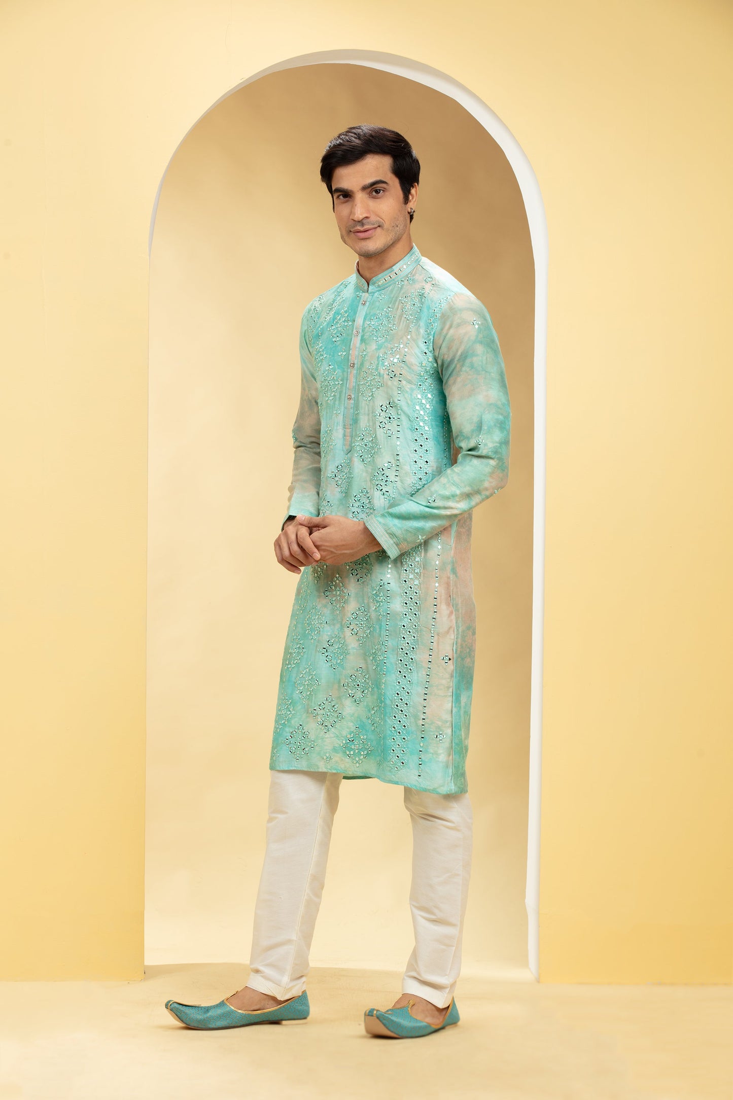 Turquoise Blue tie and die pajama set