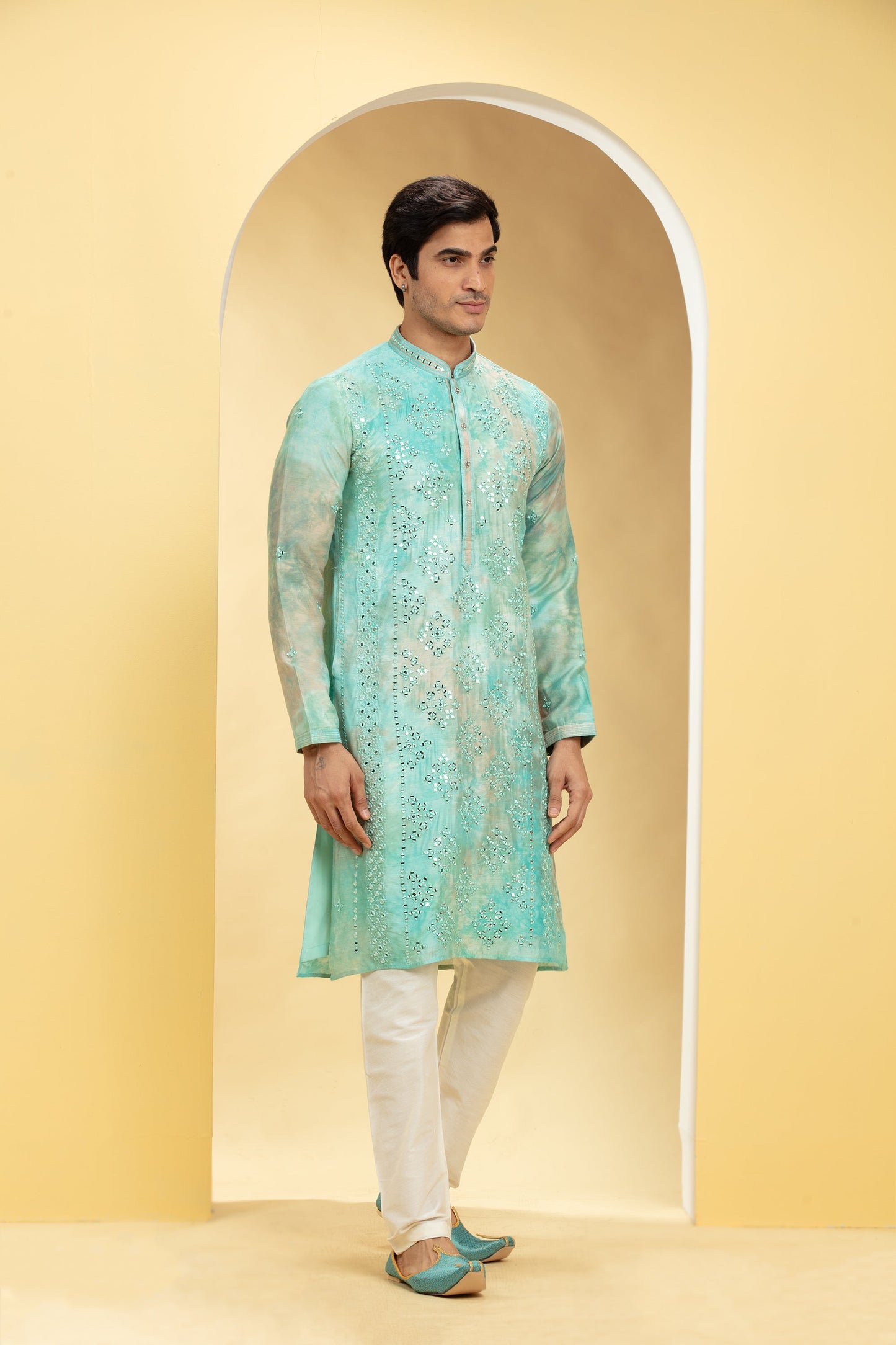 Turquoise Blue tie and die pajama set