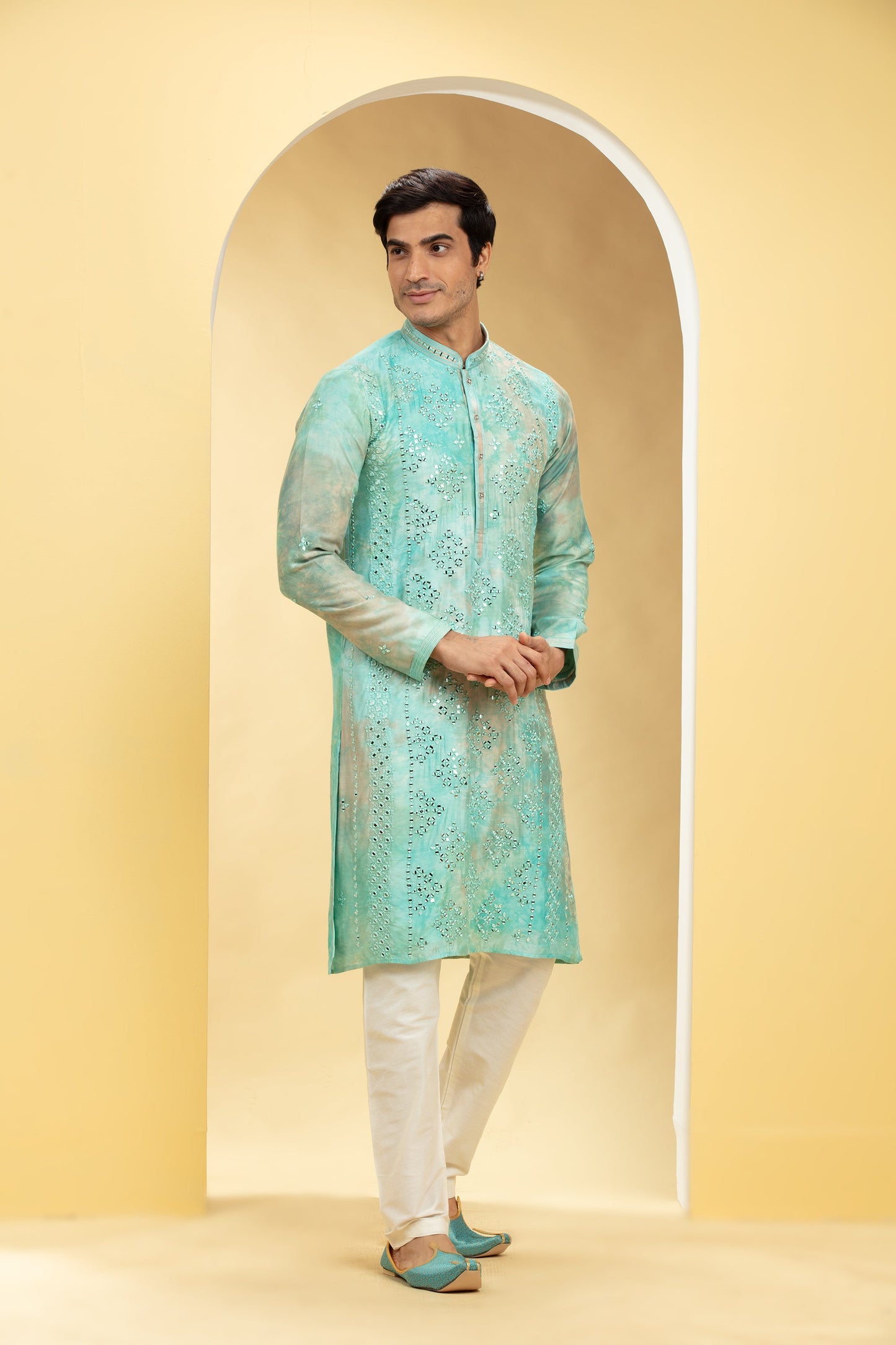 Turquoise Blue tie and die pajama set