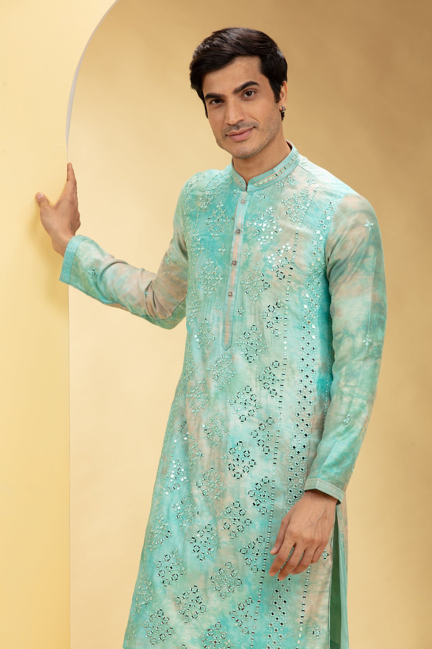 Turquoise Blue tie and die pajama set