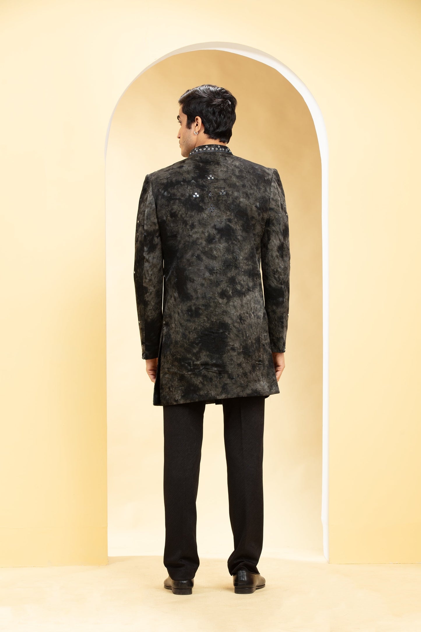 Velvet Indo Western kurta Set with mirror work