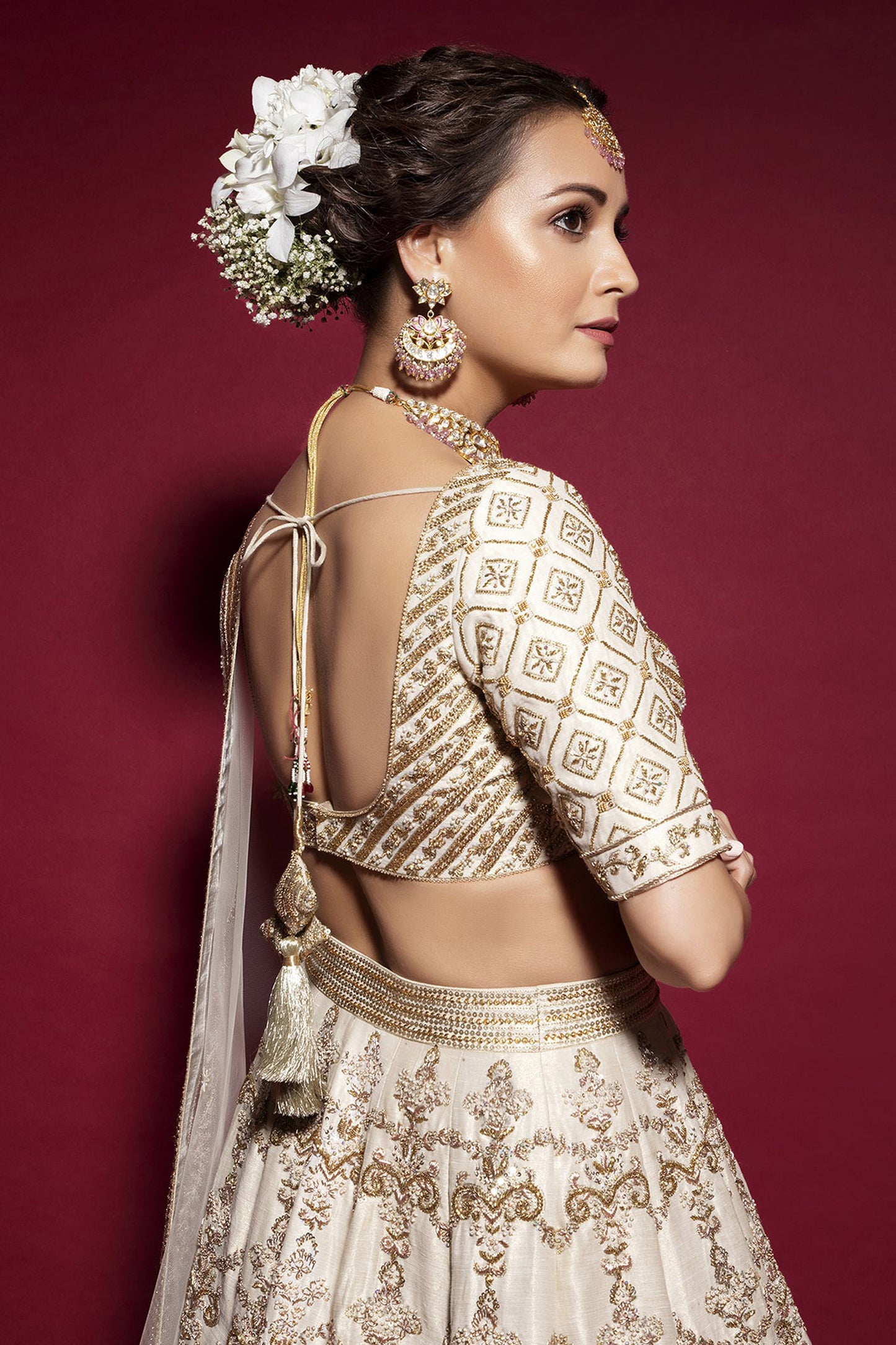 Ivory Zardozi Embroidery Lehenga - Aarambh