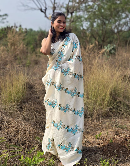 Sanskriti White Saree