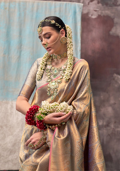 Golden Kaala Savoy Handloom Silk Saree