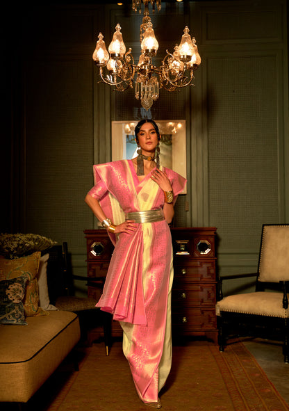 Pista Green Keith Linen Zari woven Saree